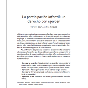 Book Cover: La Participación infantil: Un derecho por ejercer.
